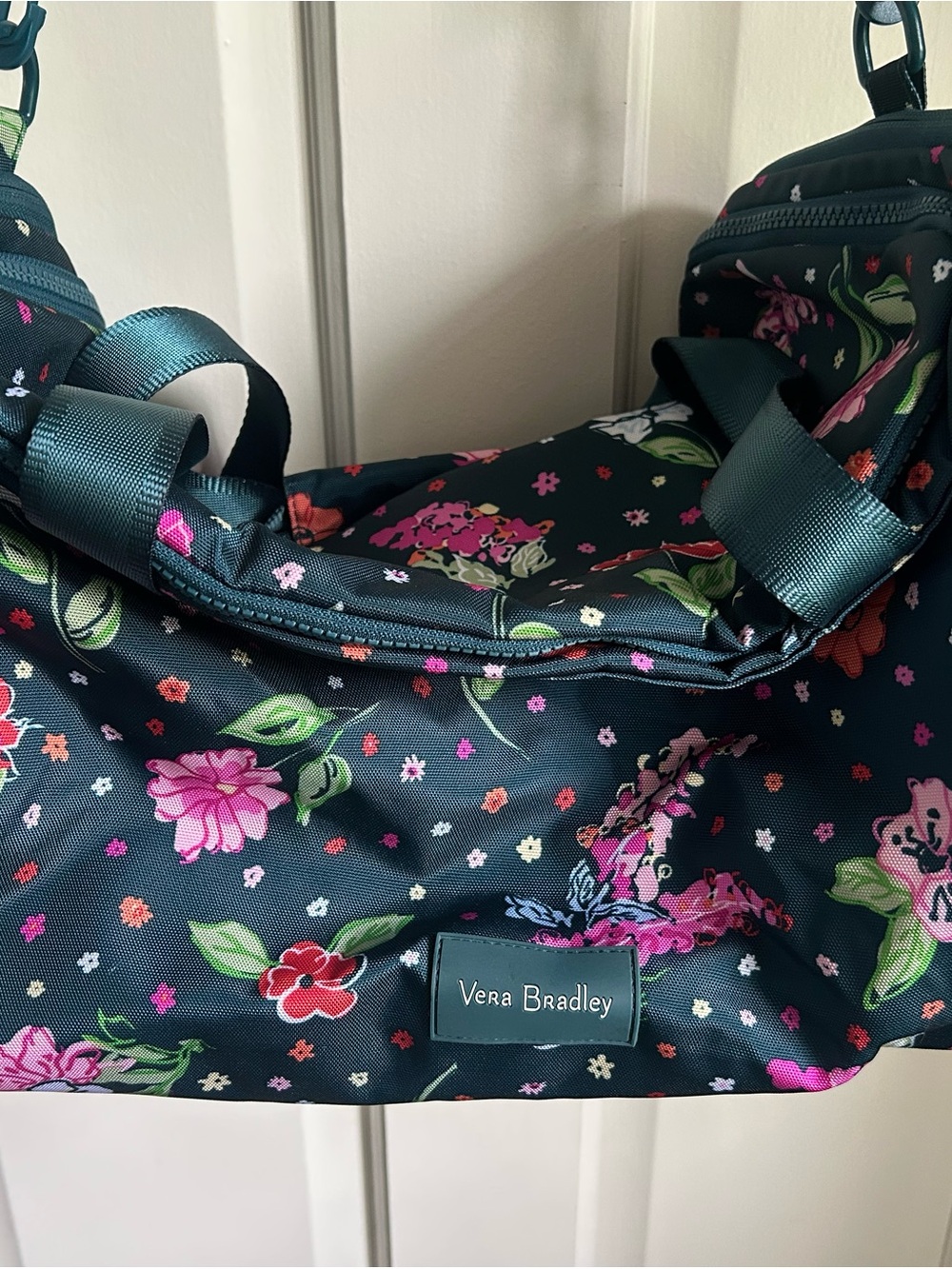 Vera Bradley Floral Duffle Bag in Teal